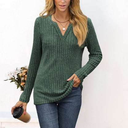 Damen lässiges Langarmshirt aus strukturiertem Material Stalluxe