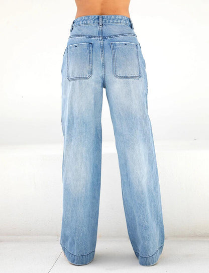 Damen Weite Jeanshose Stalluxe
