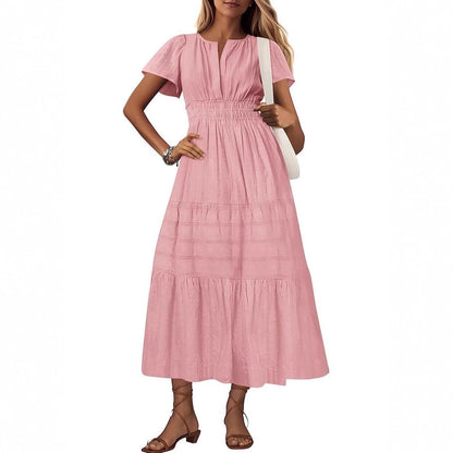 Damen Maxikleid mit voluminösem Rock Stalluxe