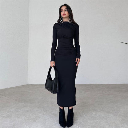 Damen Raffiniertes Langarmkleid mit figurbetonendem Schnitt Stalluxe