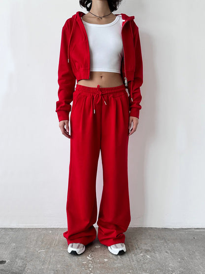 Damen lässiger Cropped Hoodie und entspannte Sweatpants Set Stalluxe
