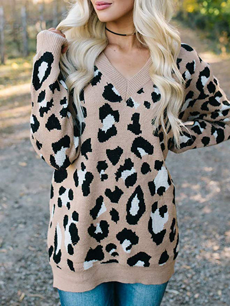Damen Strickpullover mit modernem Leopardenmuster Stalluxe