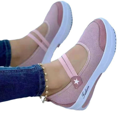 Damen Komfortable Slip-On Sneakers mit elastischem Riemendesign Stalluxe