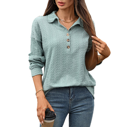 Damen Langarmshirt mit strukturiertem Knopfdesign Stalluxe