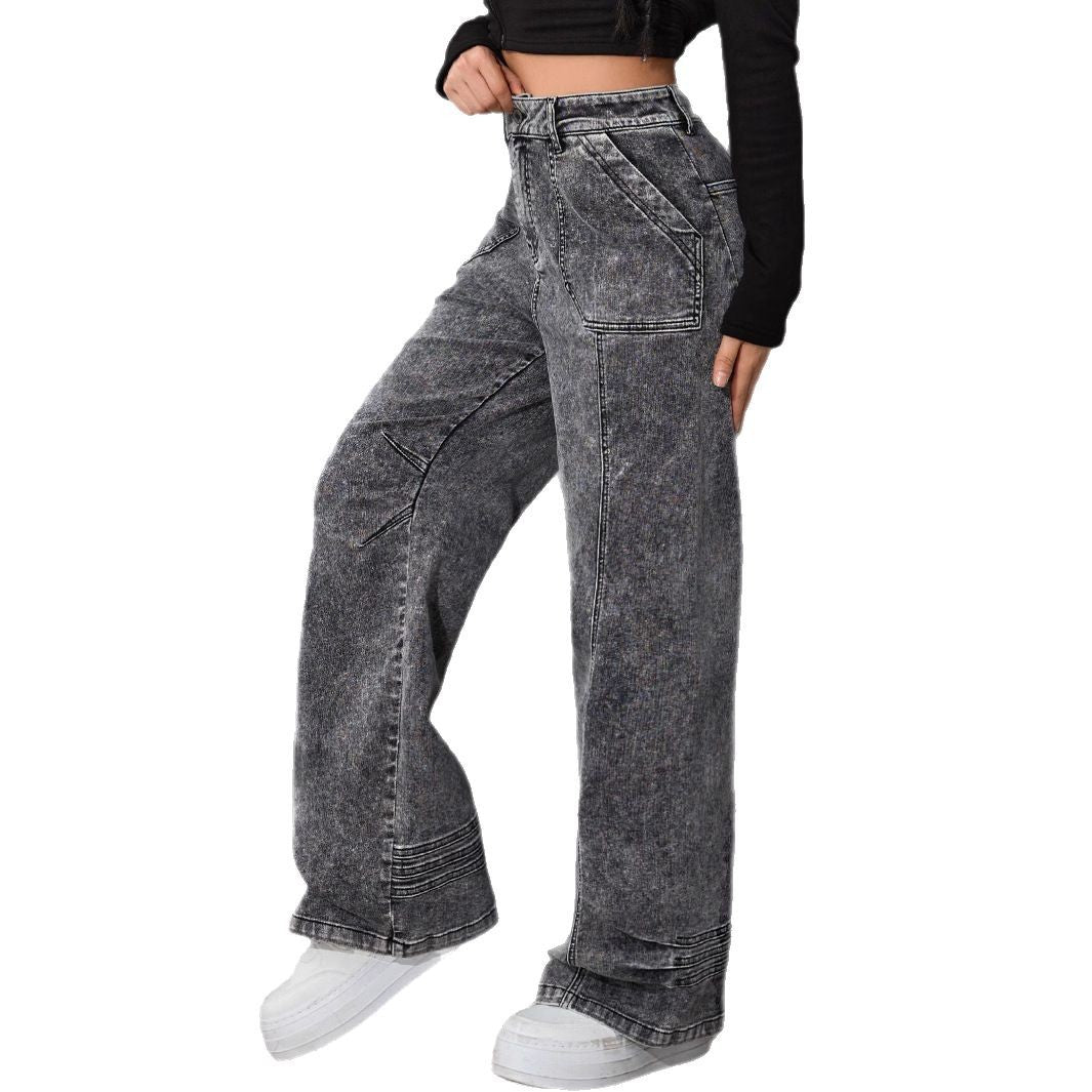 Damen Weit geschnittene High-Waist Jeans mit authentischem Vintage-Look Stalluxe