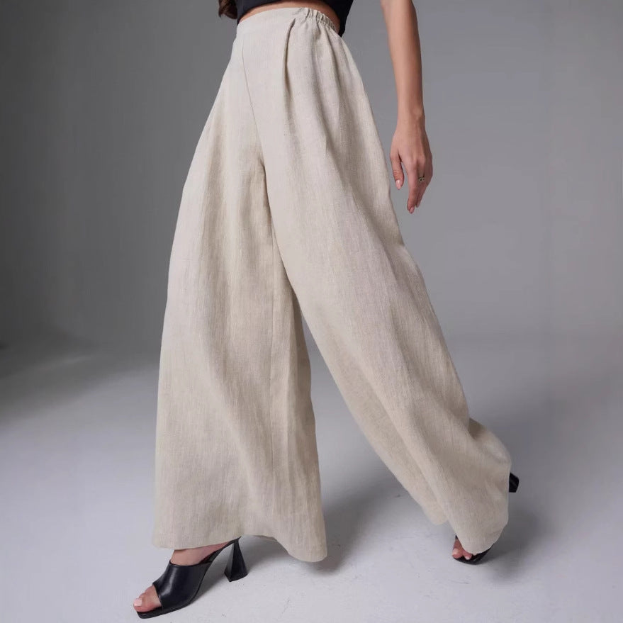 Damen Weitgeschnittene Leinen-Hosen Stalluxe