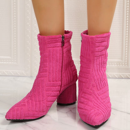 Damen Stiefeletten mit trendiger Ripp-Struktur und komfortablem Blockabsatz Stalluxe