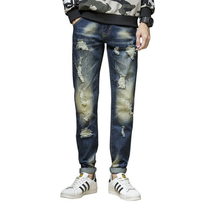 Herren lässige Jeans mit modischen Destroyed-Elementen Stalluxe