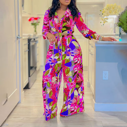 Damen Eleganter Jumpsuit mit floralen Mustern und tailliertem Schnitt Stalluxe