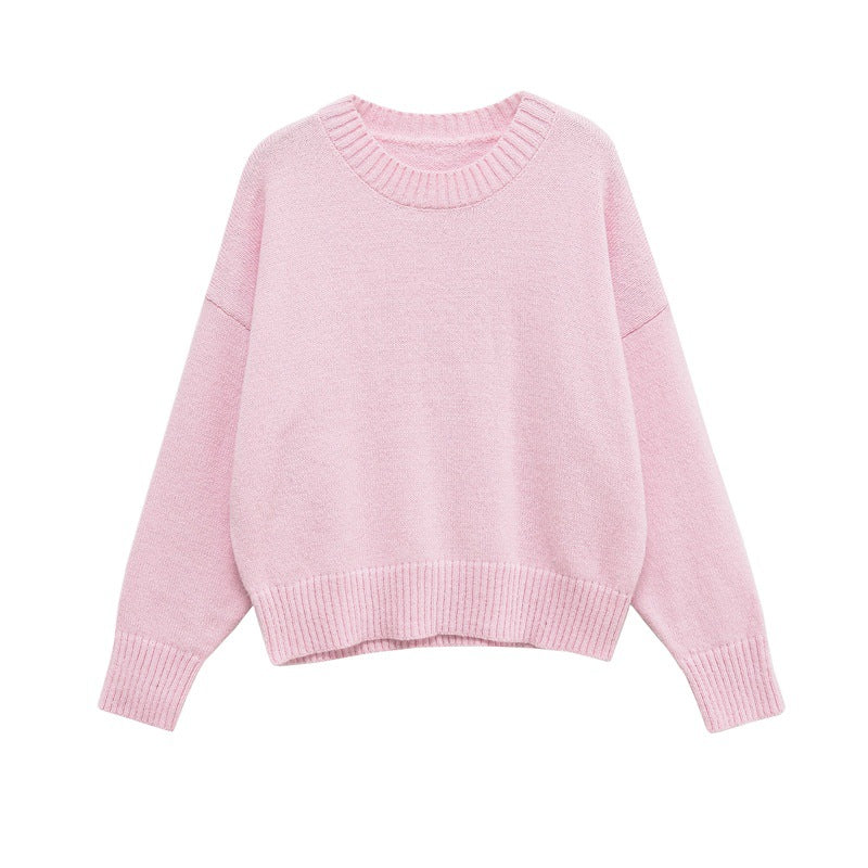 Damen Bequemer Oversize-Pullover mit Rundhalsausschnitt und breiten Bündchen Stalluxe