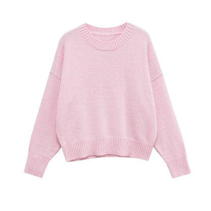 Damen Bequemer Oversize-Pullover mit Rundhalsausschnitt und breiten Bündchen Stalluxe