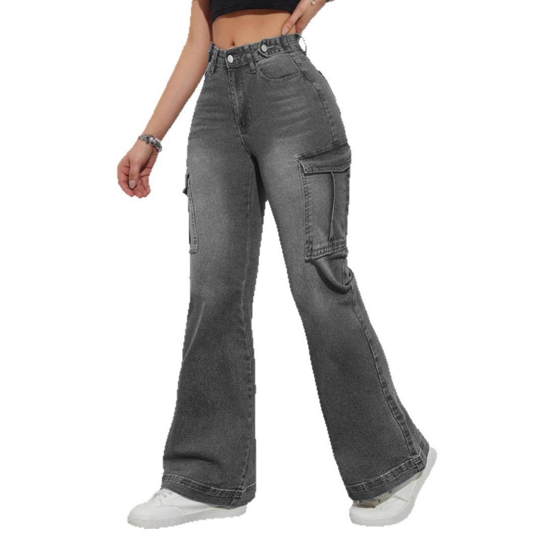 Damen Cargo-Jeans im lässigen Relaxed-Fit-Stil mit hohem Bund Stalluxe