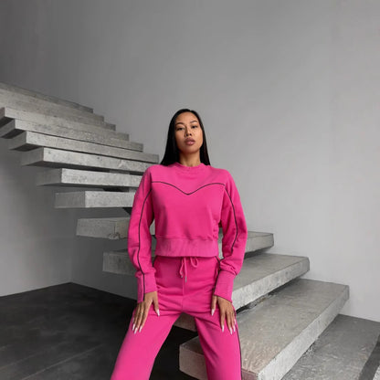Damen Stylishes Sweatshirt und weite Hose Set Stalluxe