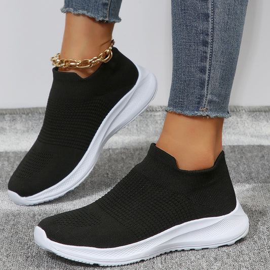 Damen atmungsaktive Slip-On Sneakers mit flexiblem Strick-Obermaterial Stalluxe