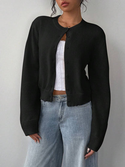 Damen Strickjacke mit feiner Textur und eleganter Knopfleiste Stalluxe