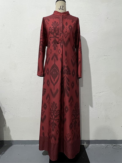 Damen Maxi-Kleid mit feinem Muster Stalluxe