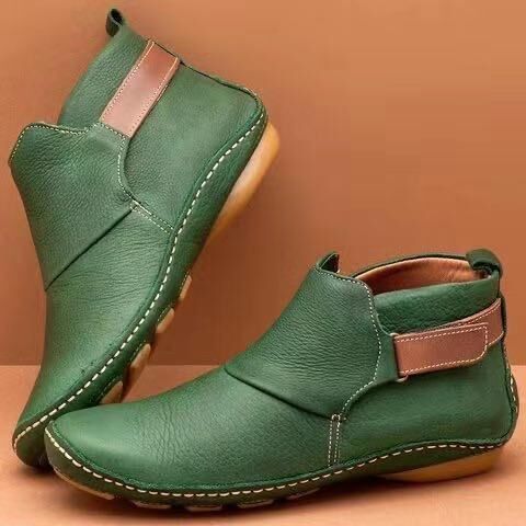 Damen Elegante Stiefeletten aus hochwertigem Leder mit elastischem Riemen Stalluxe