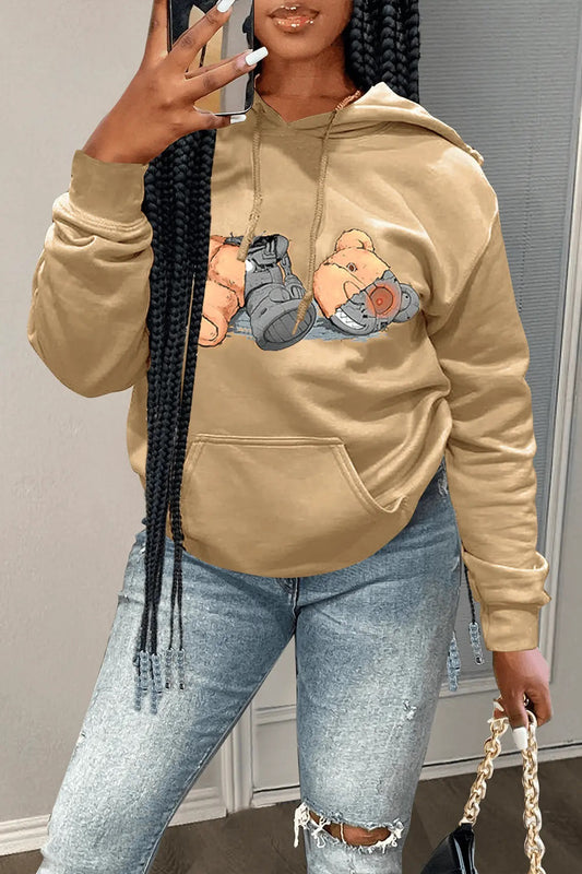 Damen Kapuzenpullover mit künstlerischem Grafikdesign Stalluxe