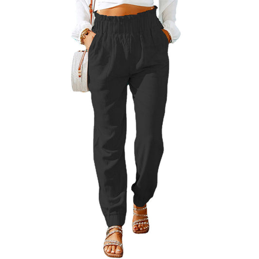 Damen Bequeme und elegante Sommerhose mit elastischem Bund und praktischen Taschen Stalluxe