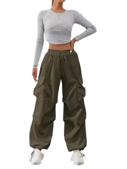 Damen Cargo-Hose mit praktischem Taschen-Design und elastischem Bund Stalluxe