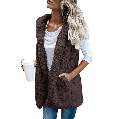 Damen Zarte Fleece-Weste mit praktischen Taschen und offenem Schnitt Stalluxe