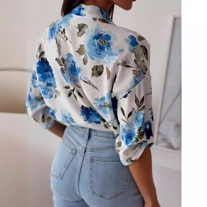 Damen Bluse mit floralem Druck und lässigem Schnitt Stalluxe