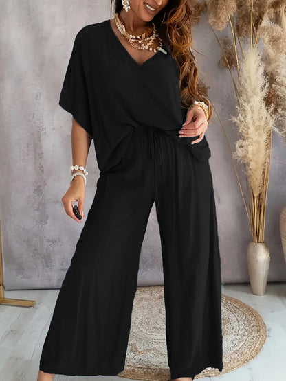 Damen lässiger Jumpsuit mit weitem Schnitt und elastischem Bund Stalluxe