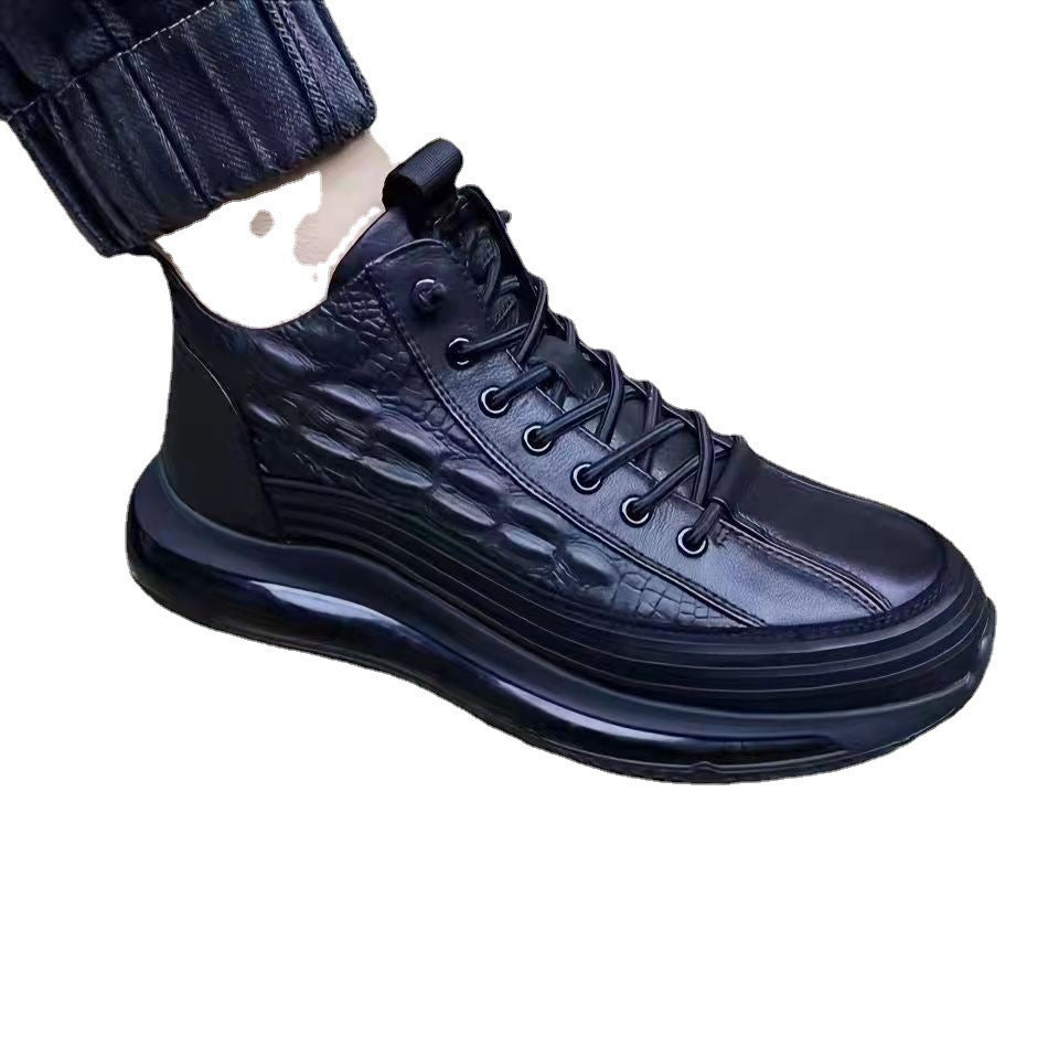 Damen Hohe Sneakers aus strukturiertem Leder mit rutschfester Sohle Stalluxe