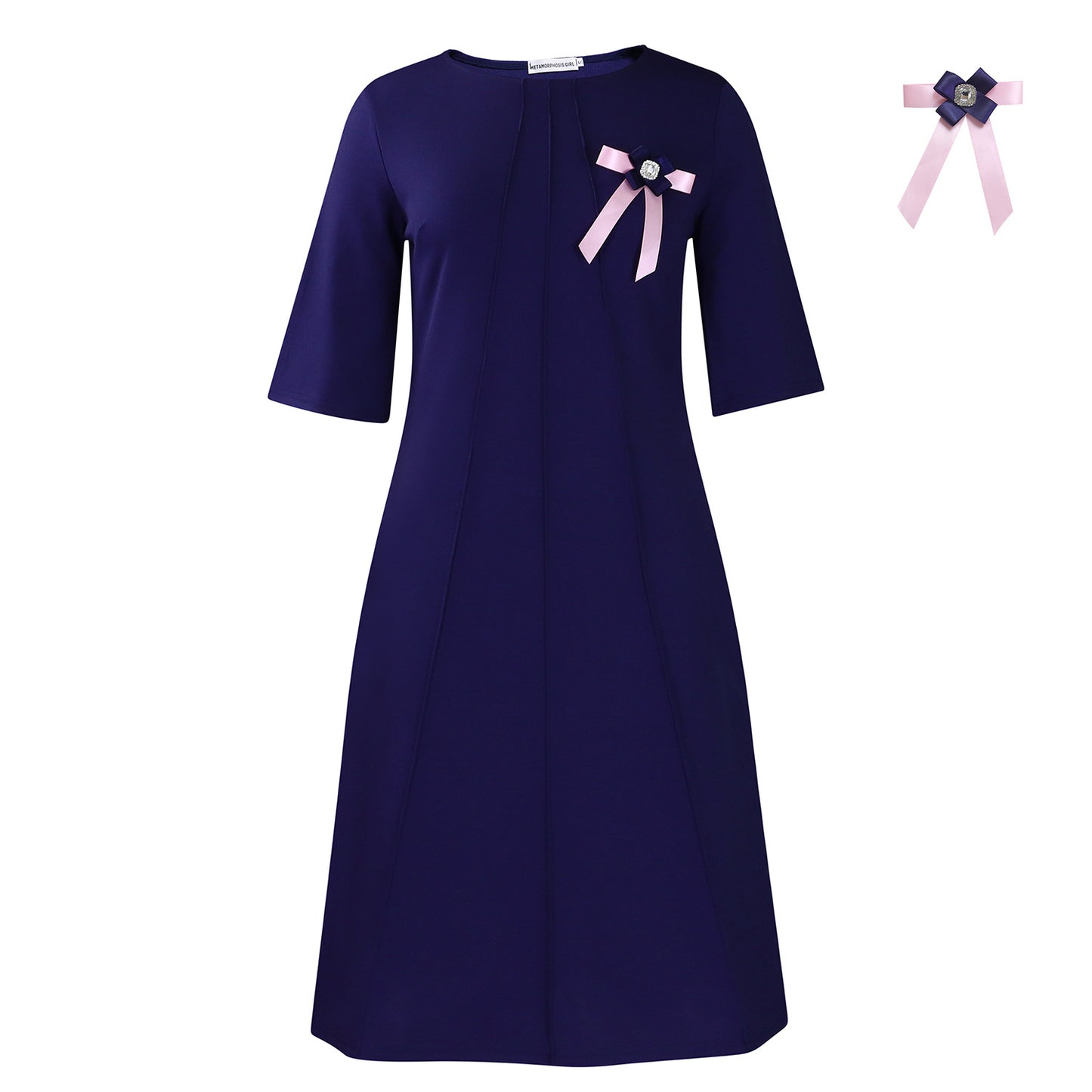 Damen Elegantes Kleid mit dekorativer Schleife Stalluxe