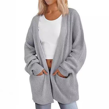 Damen Lässiger Strickcardigan mit oversized Schnitt und praktischen Taschen Stalluxe