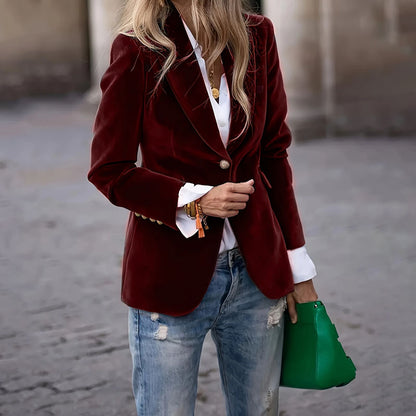 Damen Samt Blazer mit einem eleganten Schnitt Stalluxe
