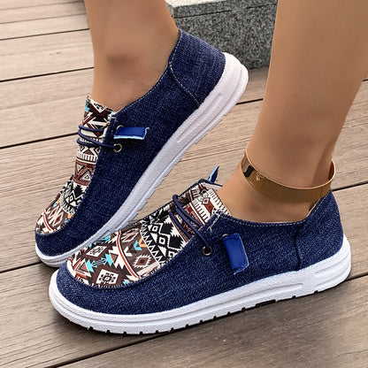 Damen Freizeitliche Slip-On Sneakers mit angesagtem Ethno-Muster Stalluxe