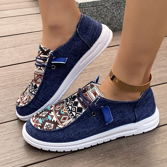 Damen Freizeitliche Slip-On Sneakers mit angesagtem Ethno-Muster Stalluxe