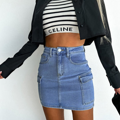 Damen Jeansrock mit praktischen Taschen und figurbetontem Schnitt Stalluxe