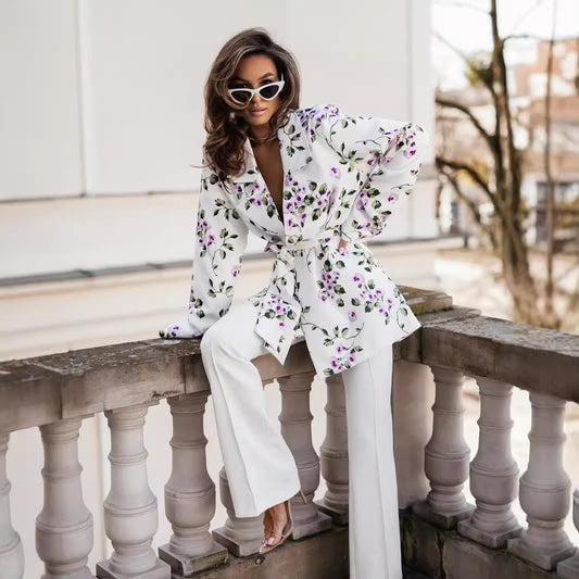 Damen Blazer-Kleid mit modischem Animal-Print und Bindegürtel Stalluxe