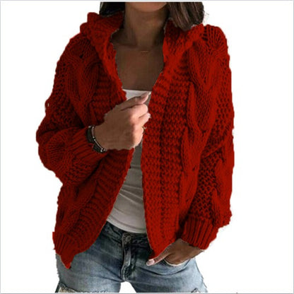 Damen Strickjacke mit voluminösem Zopfmuster und lässigem Schnitt Stalluxe