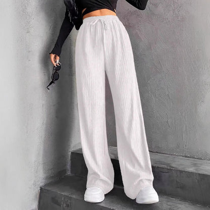 Damen weite Pünktchenhose mit elastischem Bund und schickem Plissée Stalluxe