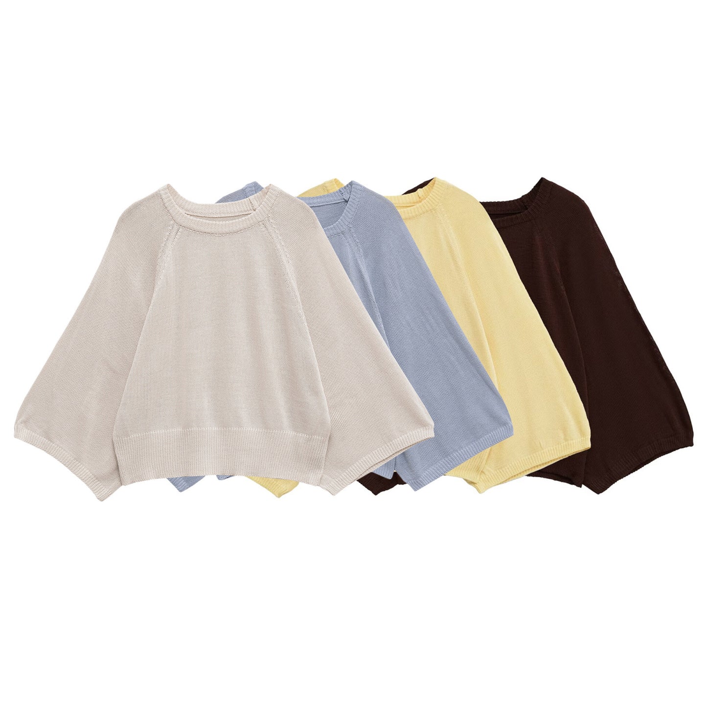 Damen lässiger Pullover mit weiten Ärmeln und Rundhalsausschnitt Stalluxe