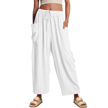 Damen Weit geschnittene Sommerhose mit elastischem Bund und praktischen Seitentaschen Stalluxe