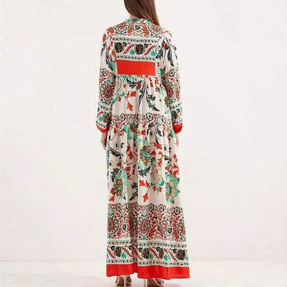 Damen Maxikleid mit floralem Muster Stalluxe