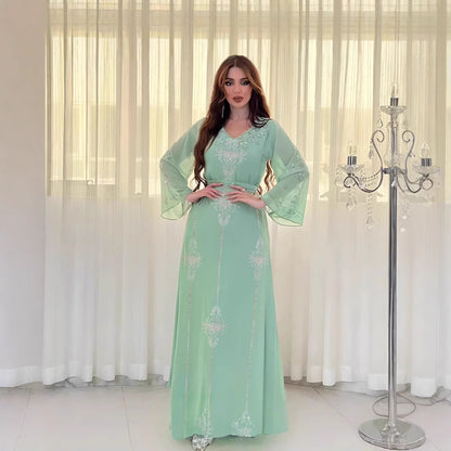 Damen elegantes Maxikleid mit filigranen Stickereien Stalluxe