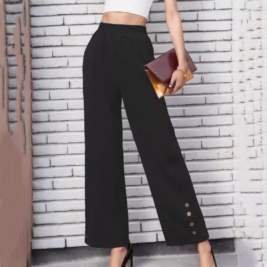 Damen Weite Culotte mit modischen Knopfdetails Stalluxe