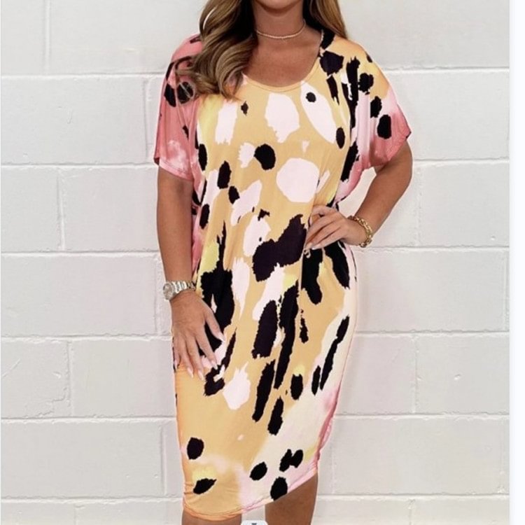 Damen Midikleid mit modernem Animal-Print und weichem Stretchmaterial Stalluxe