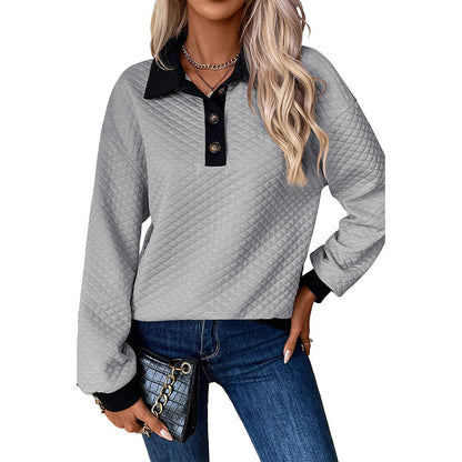 Damen stylischer und bequemer Sweatshirt mit Kragen Stalluxe