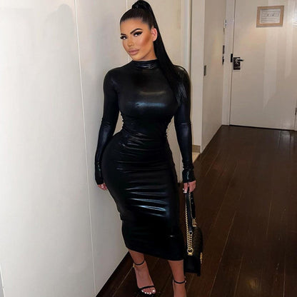 Damen Elegantes Maxikleid mit schimmerndem Effekt und figurbetontem Schnitt Stalluxe