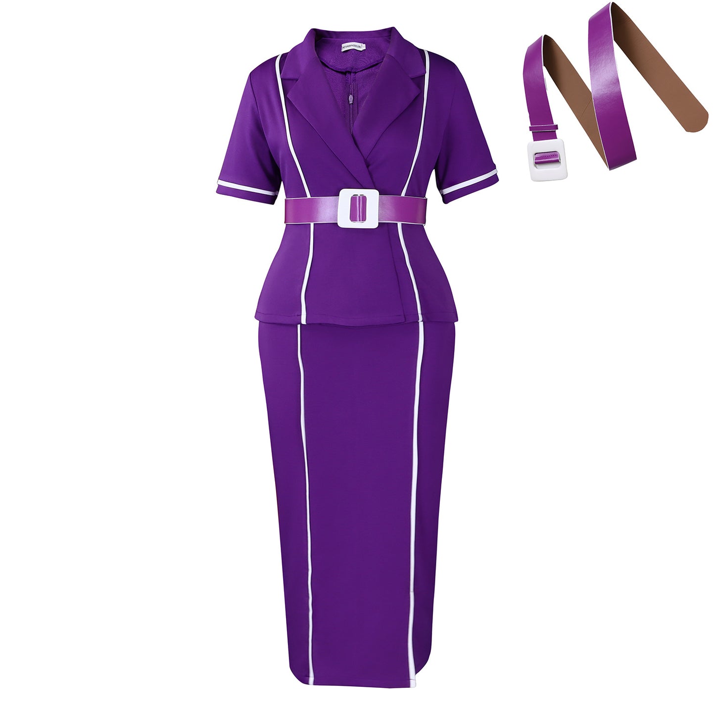 Damen Blazer-Kleid mit tailliertem Schnitt und abnehmbarer Taillengürtelschnalle Stalluxe