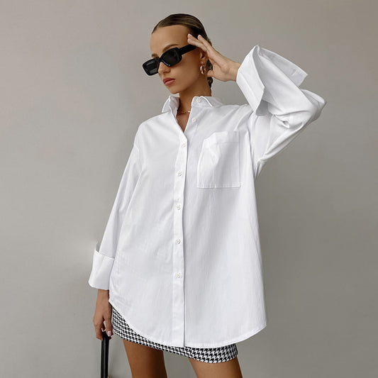 Damen Oversized Hemdbluse aus hochwertiger Baumwolle Stalluxe