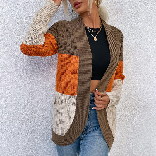 Damen Strickjacke mit luftiger Netzstruktur und praktischen Taschen Stalluxe
