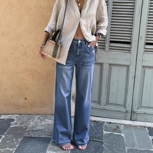 Damen Weite Jeanshose im Vintage-Stil mit hochwertigem Denim Stalluxe