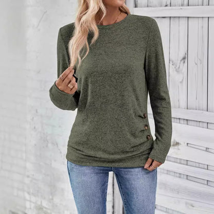 Damen lässiges Langarmshirt mit asymmetrischem Schnitt Stalluxe